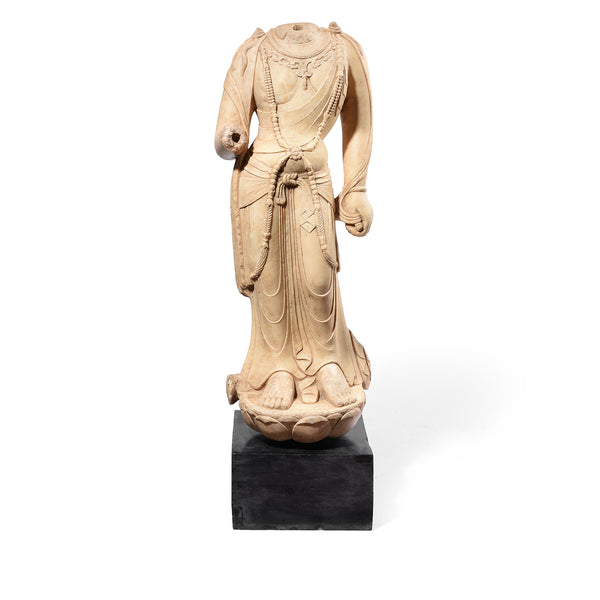 Reproduction Carved Marble Bodhisattva Torso - Tang Dynasty Style