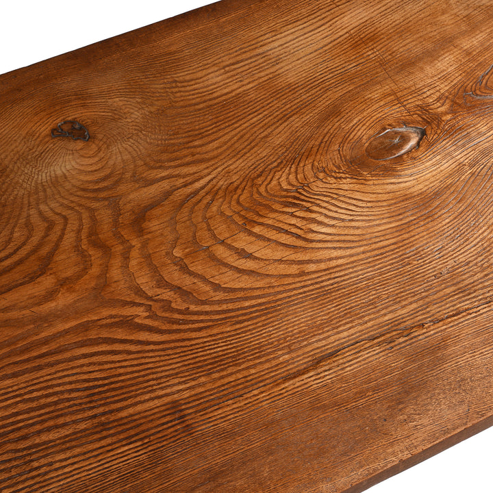 Surface Detail From Antique Elm Single Plank Coffee Table - 19thC | Indigo Antiques