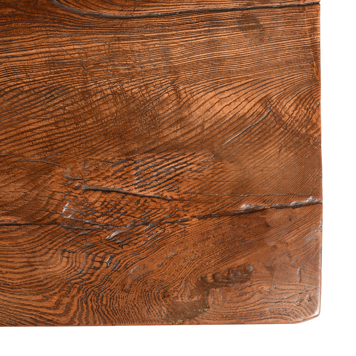 Corner Detail From Antique Elm Single Plank Coffee Table - 19thC | Indigo Antiques