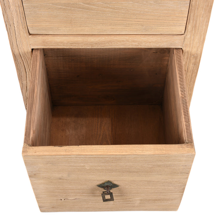 Interior Of 3 Drawer Tallboy Made From Old Sunbleached Elm | Indigo Antiques