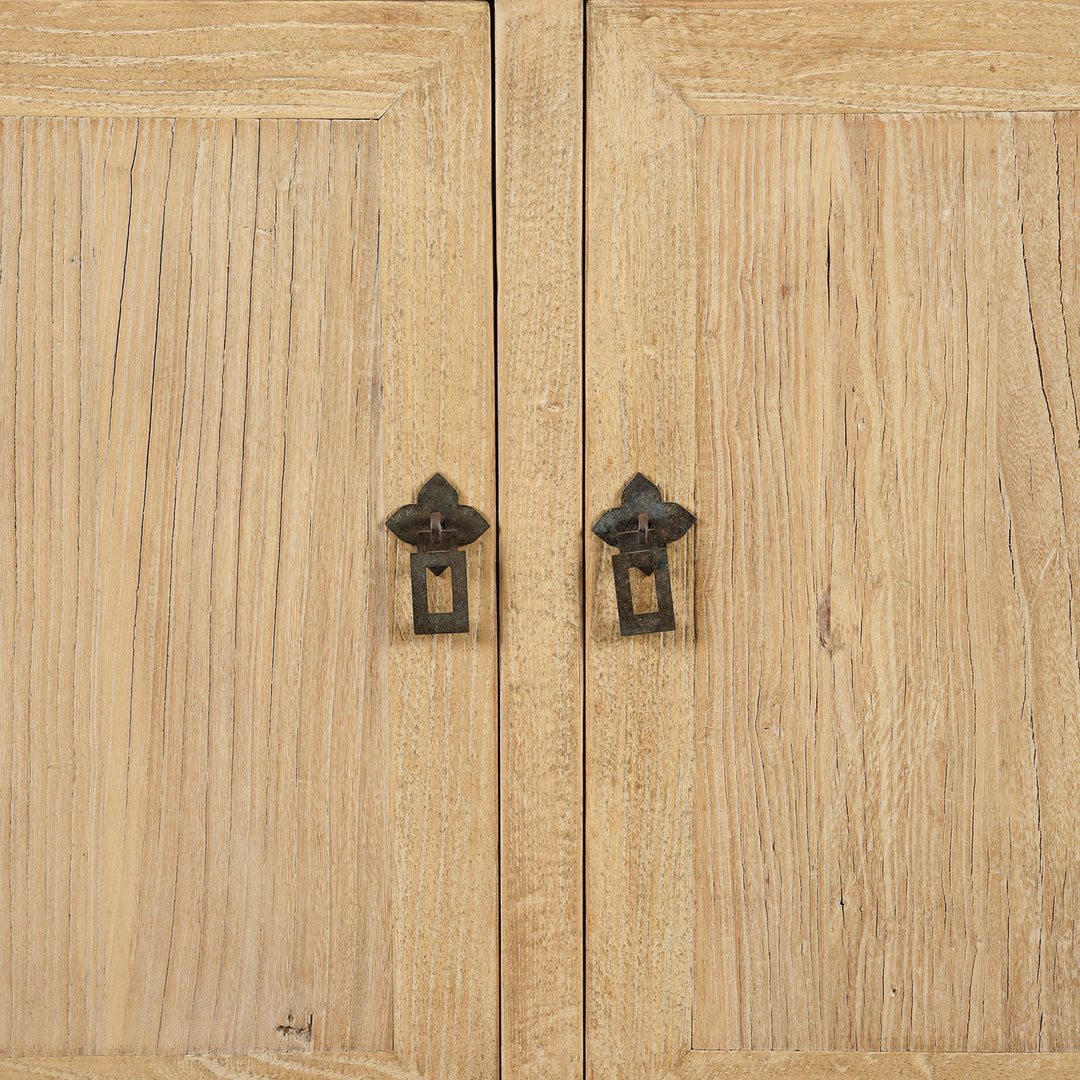Handles Detail From 4 Door Sideboard made From Old Sunbleached Elm | Indigo Antiques