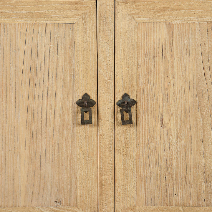 Handles Detail From 4 Door Sideboard made From Old Sunbleached Elm | Indigo Antiques