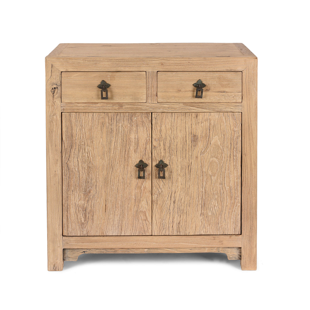 2 Drawer 2 Door Cabinet Made From Old Sunbleached Elm | Indigo Antiques