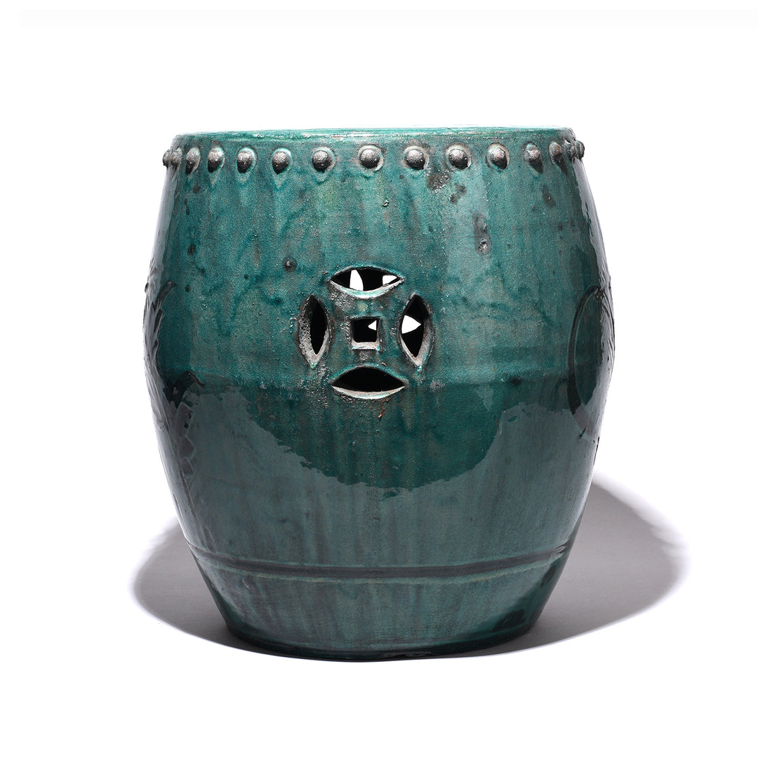Oriental Green Glazed Porcelain Stool