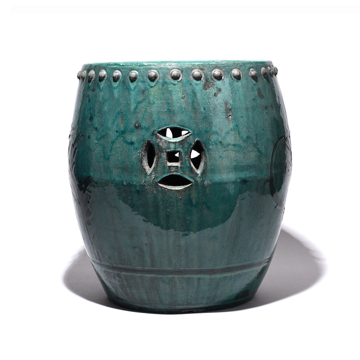 Oriental Green Glazed Porcelain Stool