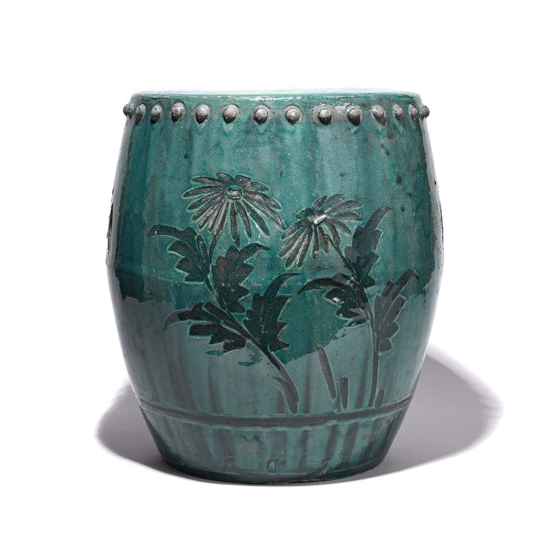 Oriental Green Glazed Porcelain Stool