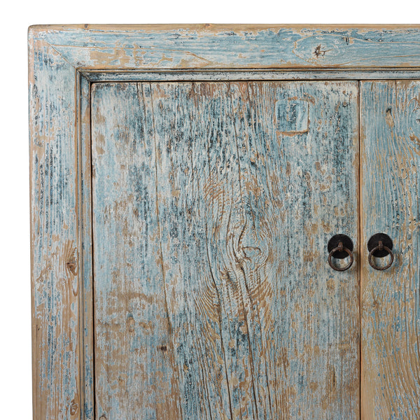Blue Painted 4 Door Sideboard Made From Reclaimed Pine