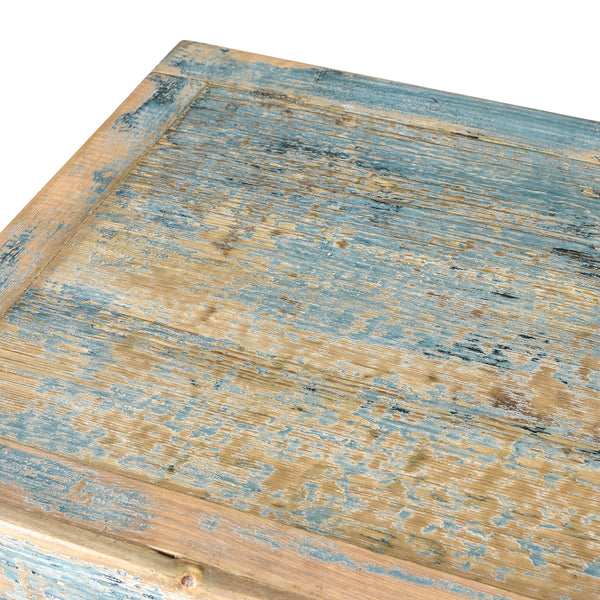 Blue Painted 4 Door Sideboard Made From Reclaimed Pine