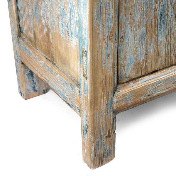 Blue Painted 4 Door Sideboard Made From Reclaimed Pine