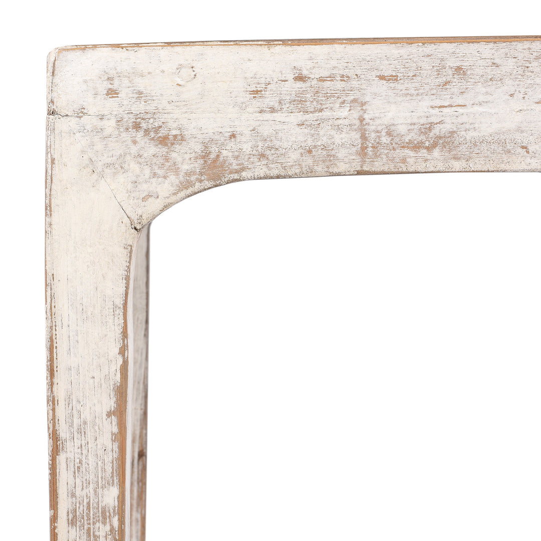 Corner detail of a Chinese Style White Painted Lamp Table | Indigo Antiques