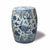 Blue & White Hand Painted  Porcelain Stool - Fish Design | Indigo Antiques