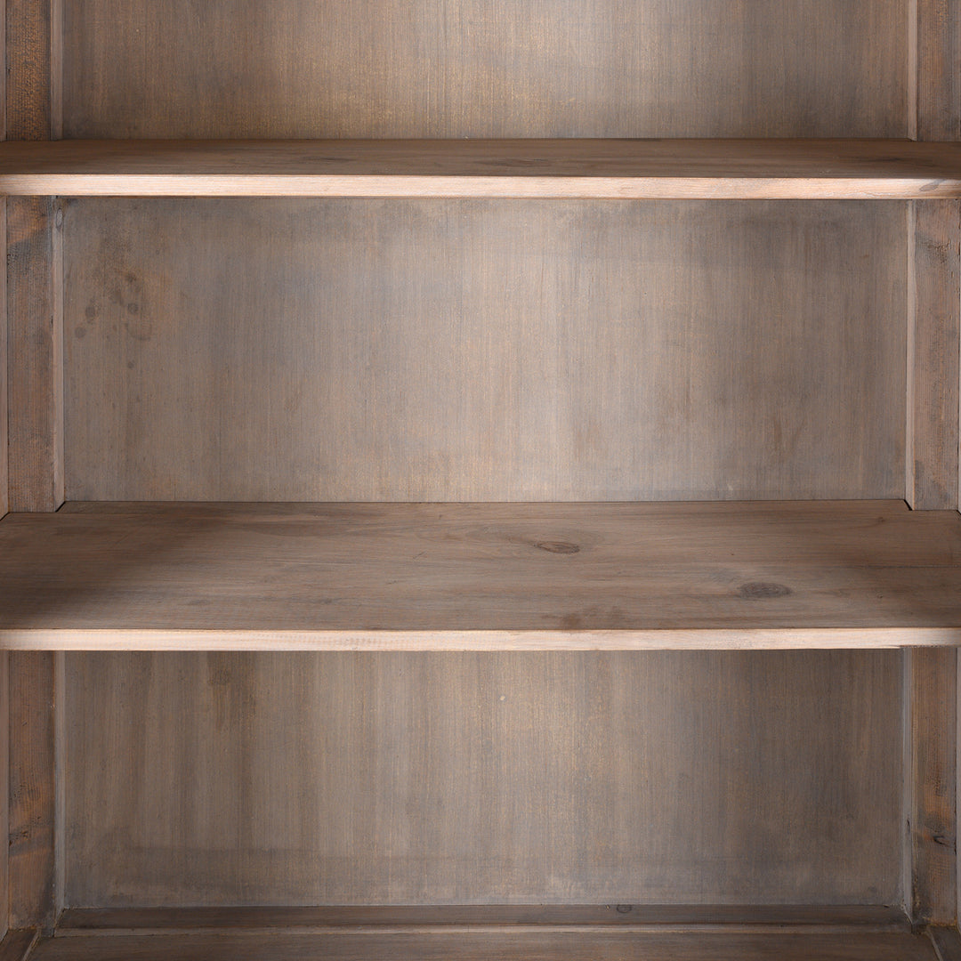 Interior Of Glazed Painted Display Cabinet Made From Old Pine | Indigo Antiques