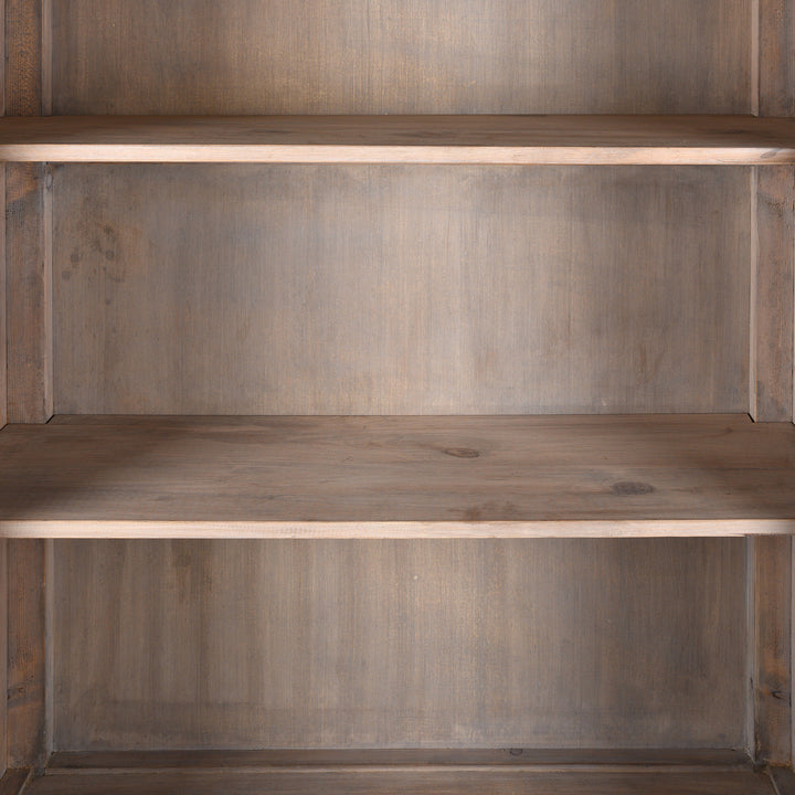 Interior Of Glazed Painted Display Cabinet Made From Old Pine | Indigo Antiques