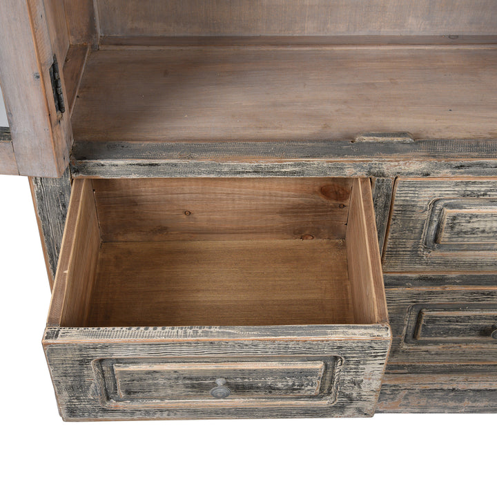 Drawer Detail From Glazed Painted Display Cabinet Made From Old Pine | Indigo Antiques