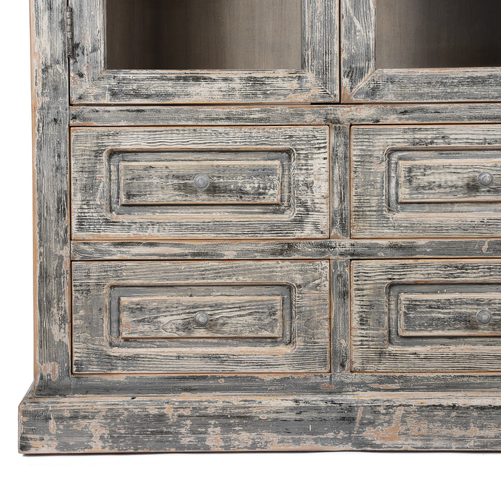 Detail From Glazed Painted Display Cabinet Made From Old Pine | Indigo Antiques