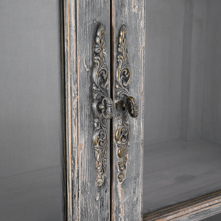 Handles Detail From Glazed Painted Display Cabinet Made From Old Pine | Indigo Antiques