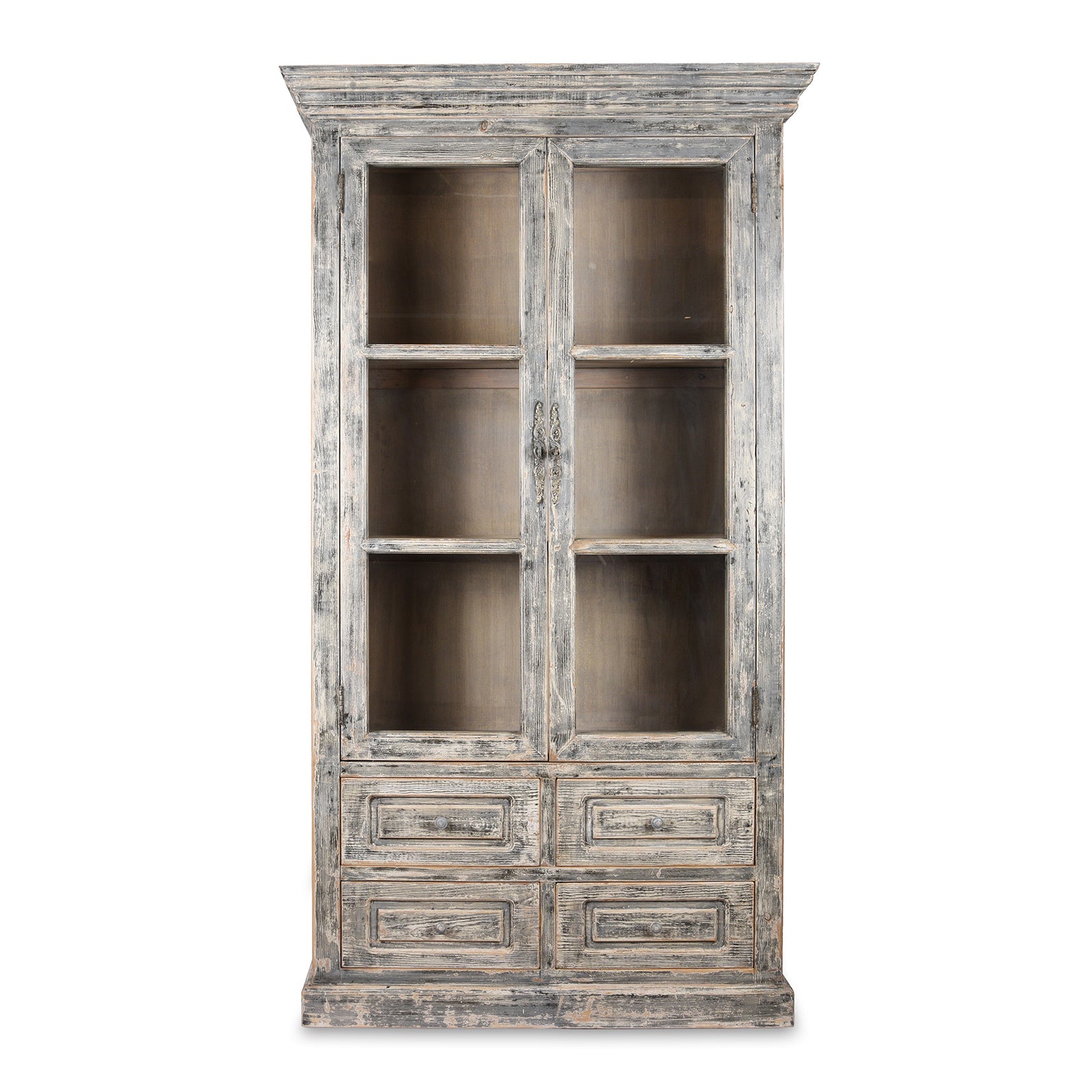 Grey Lacquer Side Cabinet Made From Reclaimed Pine