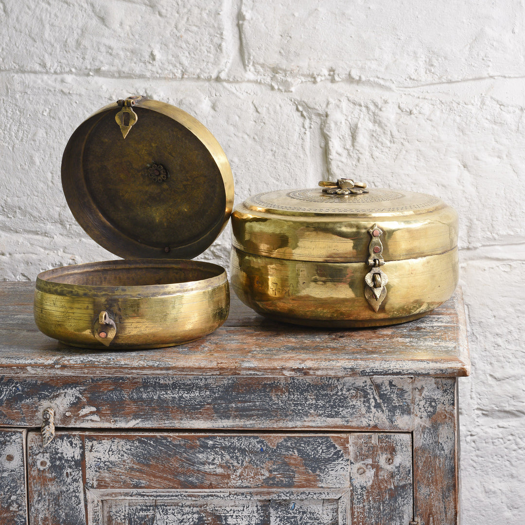 Antique Brass Indian Chapati Box - 19th Century | Indigo Antiques