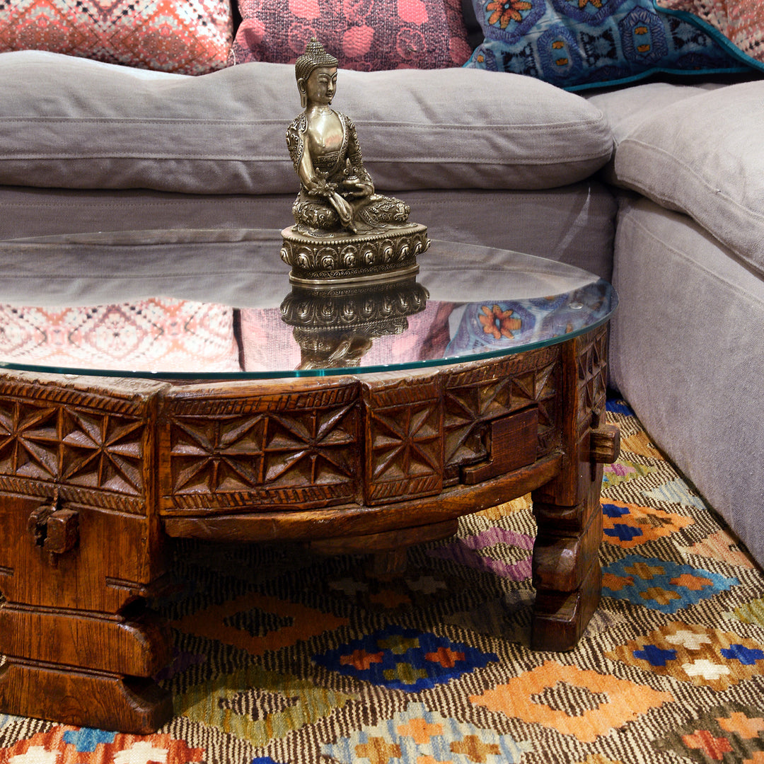 Indian Chakki Coffee Table From Rajasthan - 19thC | Indigo Antiques