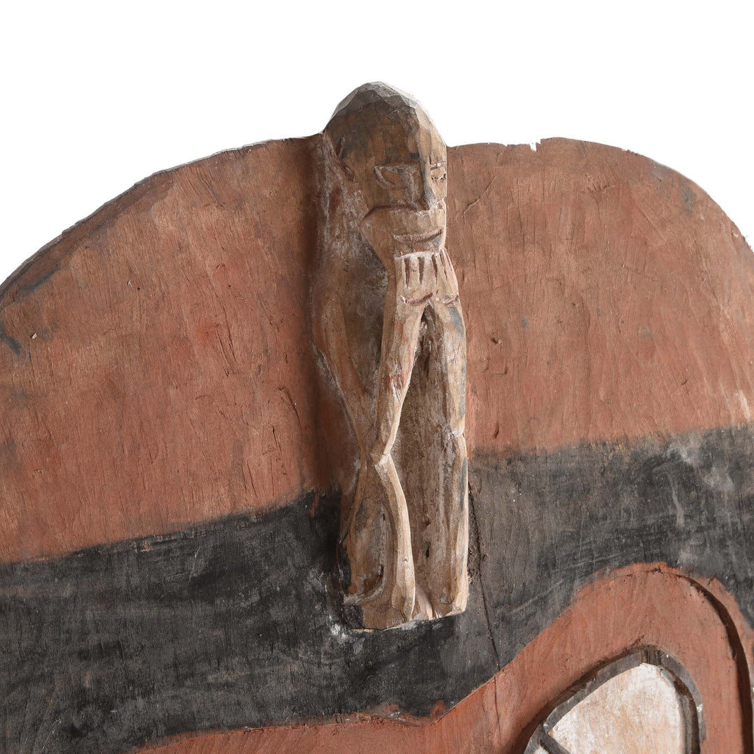 Angled View Of Asmat Ceremonial Shield from New Guinea - Ca 85 yrs old | Indigo Antiques