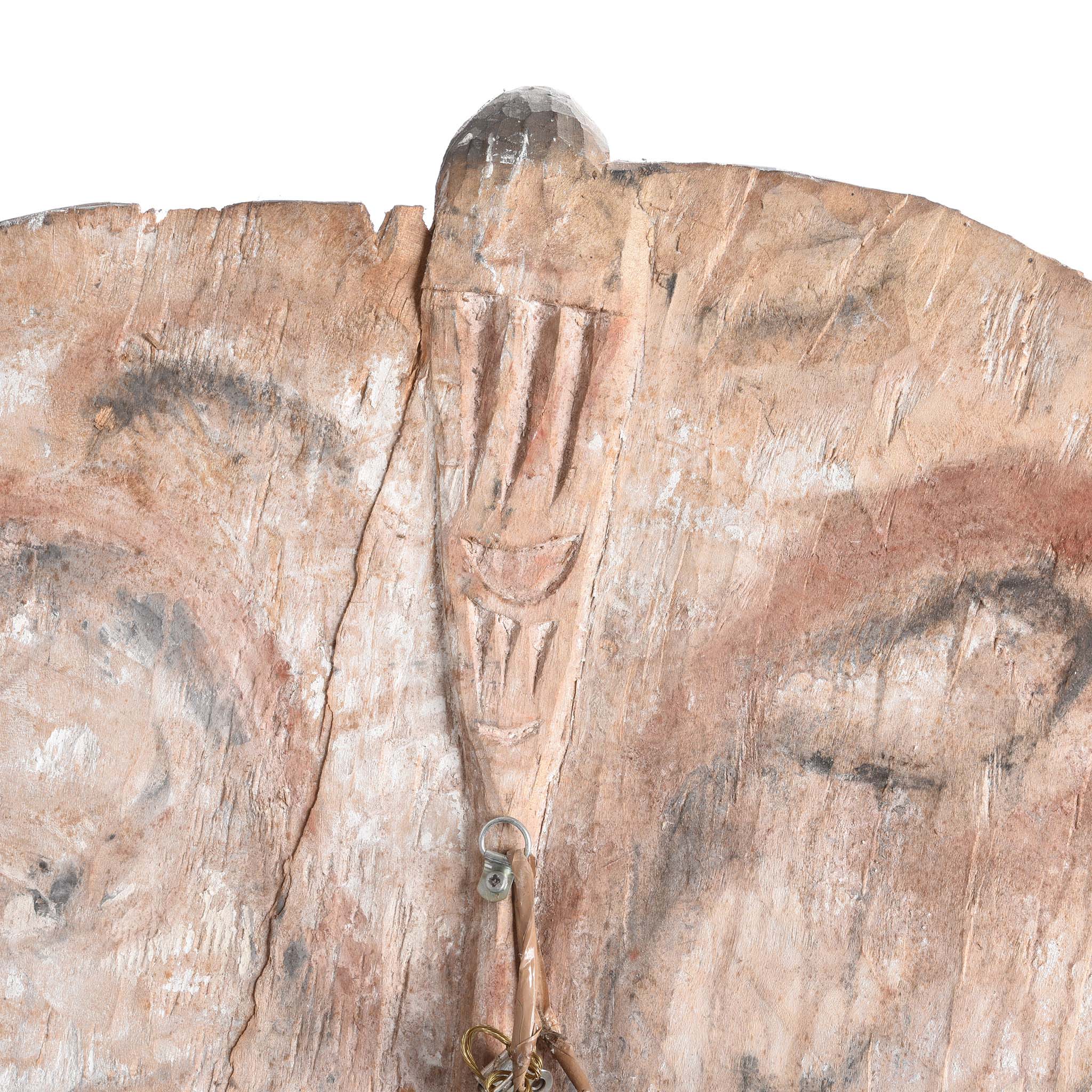 Carving Detail From Reverse Of Asmat Ceremonial Shield from New Guinea - Ca 85 yrs old | Indigo Antiques