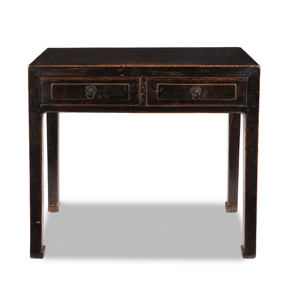 Black Lacquered Elm Scholars Desk From Shanxi - 19thC
