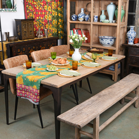 6 - 8 Seater Dining Table With Metal Legs
