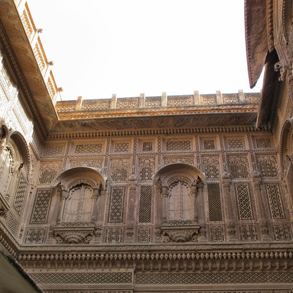 Old Carved Indian Stone Jali Panel From Rajasthan - 18thC