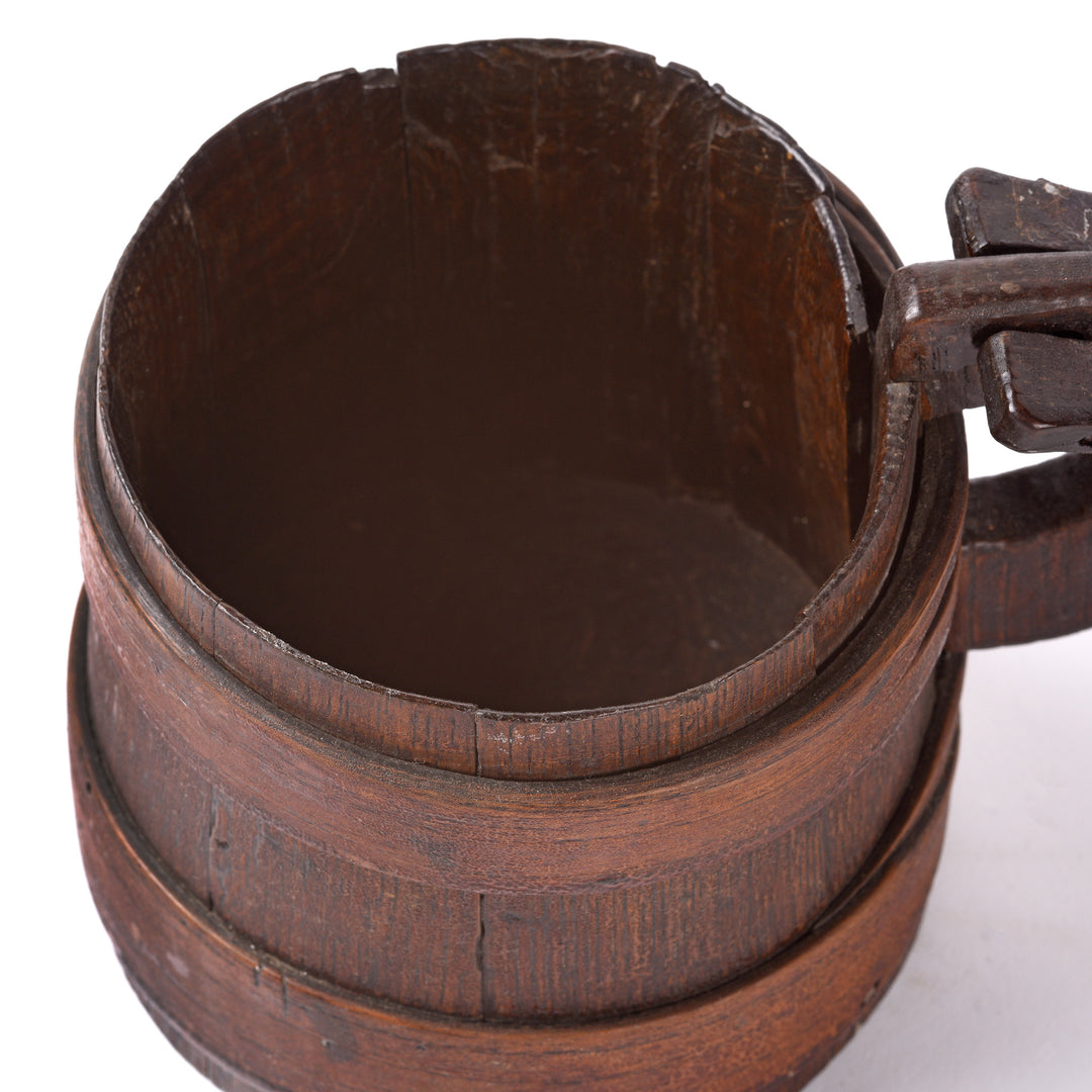 Interior Of Old Japanese Wooden Beaker with Lid - 20thC | Indigo Antiques