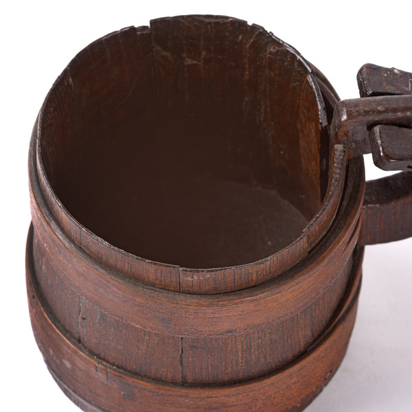 Old Japanese Wooden Beaker with Lid - Ca 1930