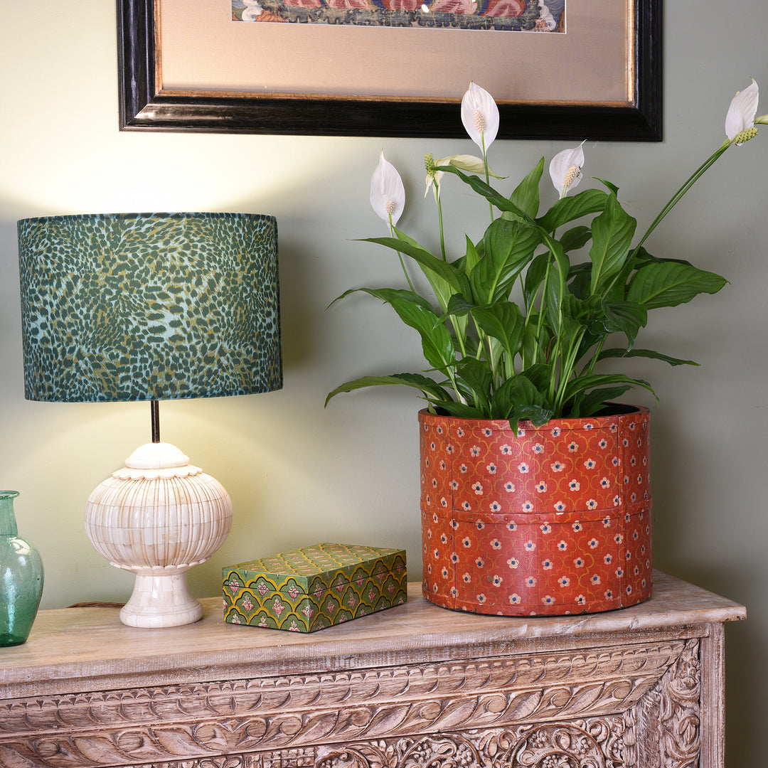 Painted Indian Grain Measure Panter | Indian Interiors | Indigo Antiques