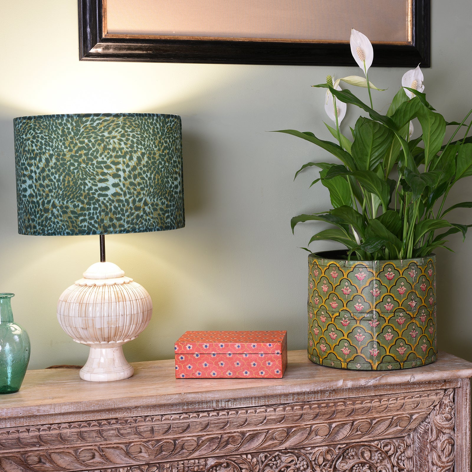 Painted Grain Measure Planter - Mughal Green