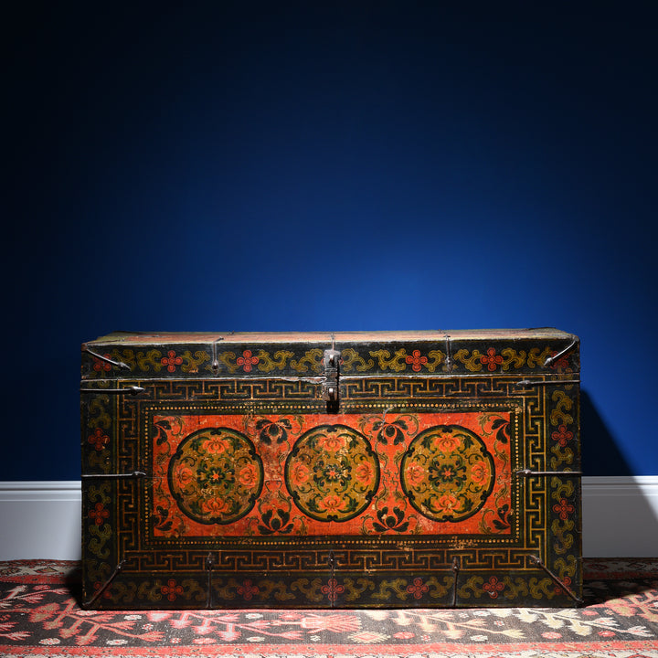 Painted Tibetan 'Floral' Storage Chest - 18thC | Indigo Antiques