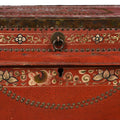 Painted Red Leather Camphor Trunk - Early 19thC