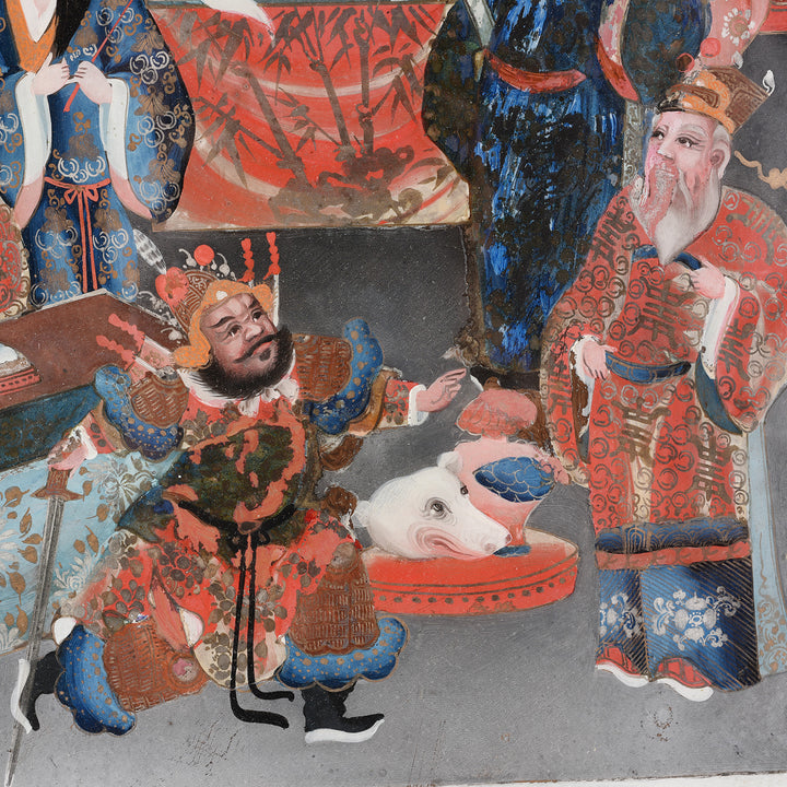 Detail From Chinese Reverse Glass Painting & Frame - Early 19thC | Indigo Antiques