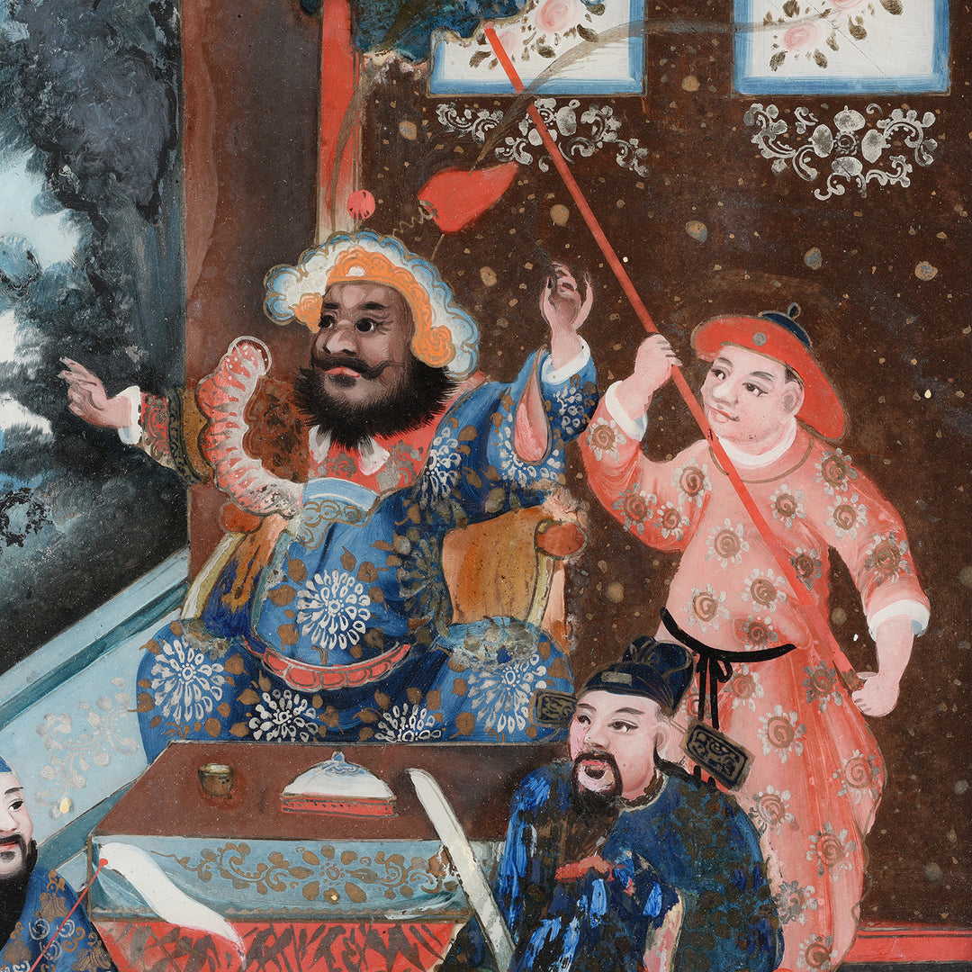 Detail From Chinese Reverse Glass Painting & Frame - Early 19thC | Indigo Antiques