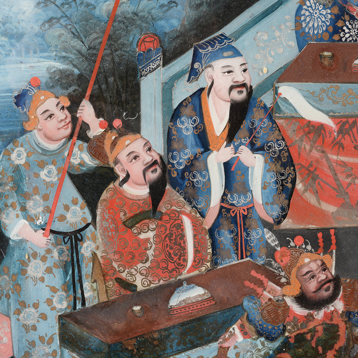Detail From Chinese Reverse Glass Painting & Frame - Early 19thC | Indigo Antiques