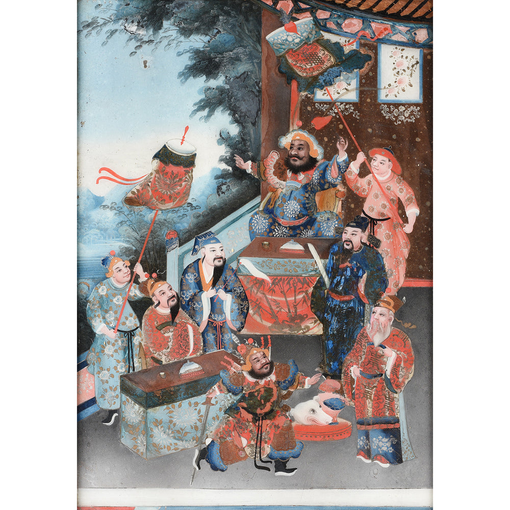 Chinese Reverse Glass Painting & Frame - Early 19thC | Indigo Antiques