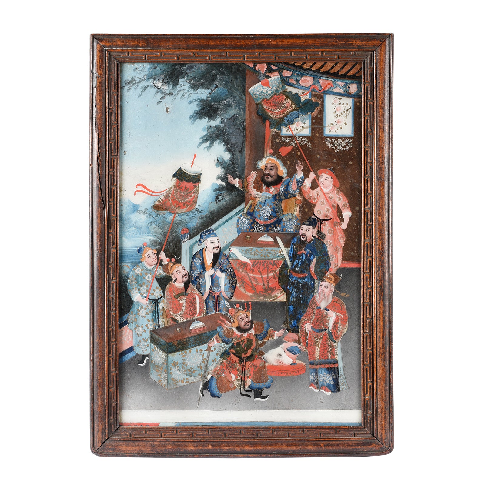 Chinese Reverse Glass Painting & Frame - Early 19thC | Indigo Antiques