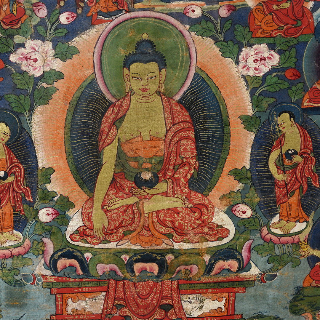 Buddha Detail From Antique Tibetan Thangka 19thC | Indigo Antiques