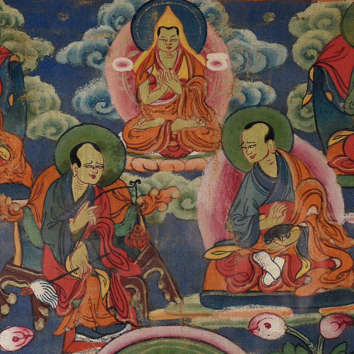Musician Detail From Antique Tibetan Thangka 19thC | Indigo Antiques