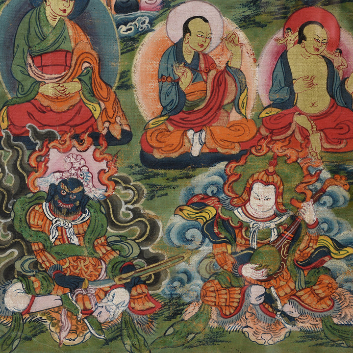 Musician Detail From Antique Tibetan Thangka 19thC | Indigo Antiques