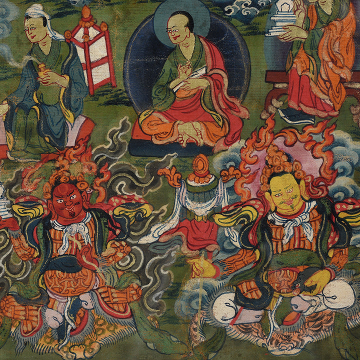 Musician Detail From Antique Tibetan Thangka 19thC | Indigo Antiques