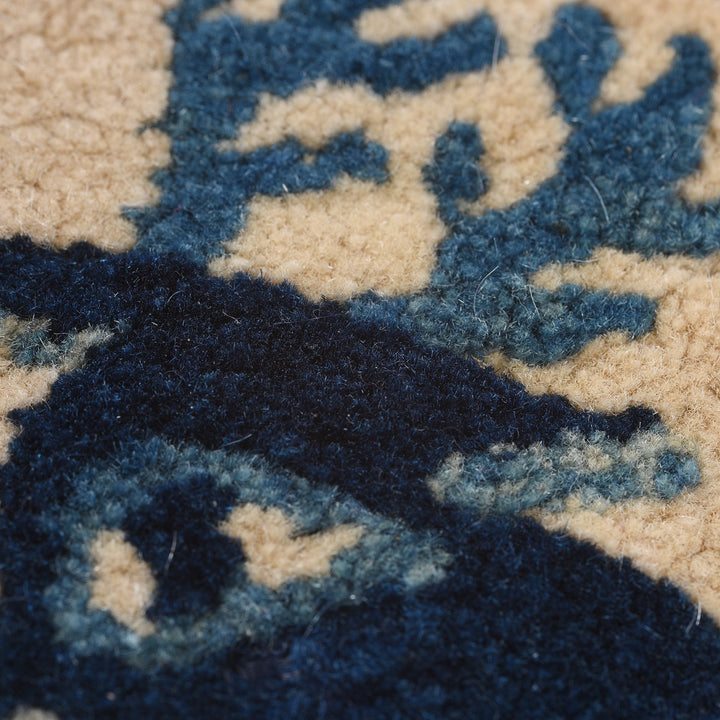 Close Up From Antique Deer Design Woollen Tibetan Saddle Rug - 19th Century | Indigo Antiques