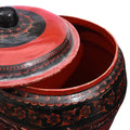 Burmese Red Painted Papier Mache Jar & Cover - Early 20th Century