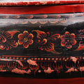 Burmese Red Painted Papier Mache Jar & Cover - Early 20th Century