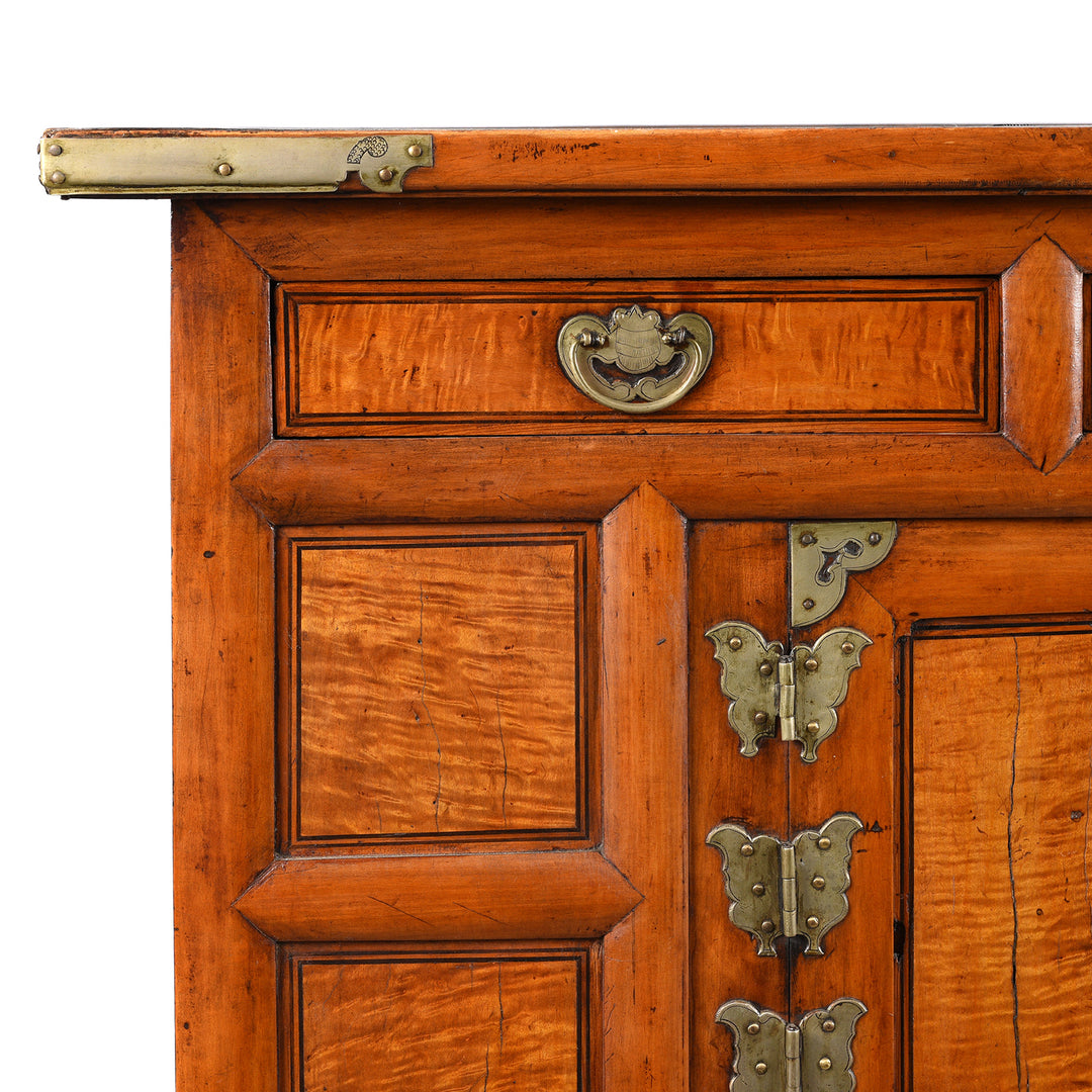 Corner Detail From Korean Ich'Ung Jang Cabinet on Stand - 19thC | Indigo Antiques