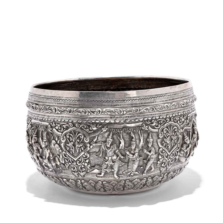 Repousse Silver Bowl from Burma - 19thC | Indigo Antiques
