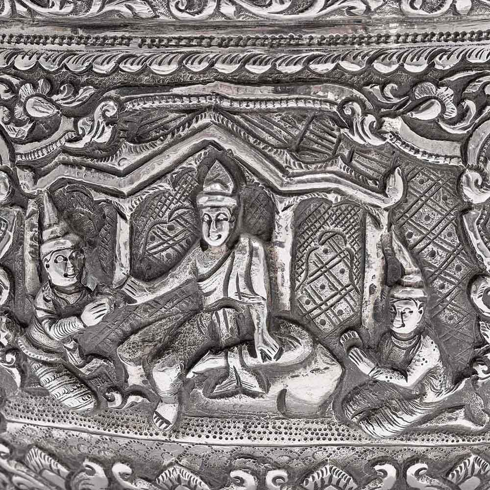 Burmese Repousse Silver Bowl - 19thC