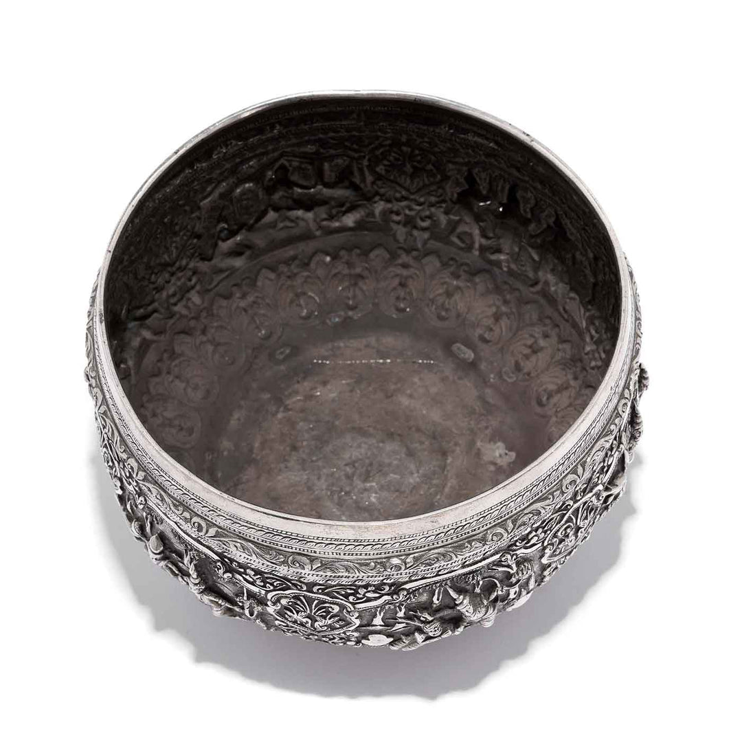 Repousse Silver Bowl from Burma - 19thC | Indigo Antiques